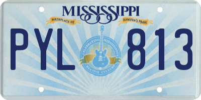 MS license plate PYL813