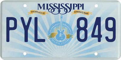 MS license plate PYL849