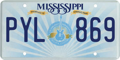 MS license plate PYL869