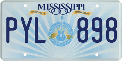 MS license plate PYL898