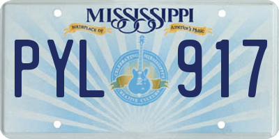 MS license plate PYL917