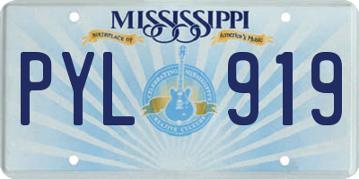MS license plate PYL919