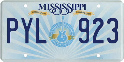 MS license plate PYL923