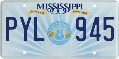 MS license plate PYL945