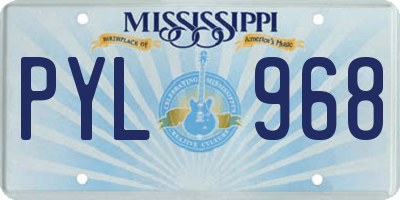 MS license plate PYL968