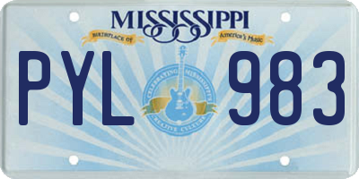 MS license plate PYL983