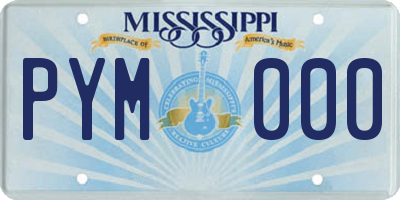 MS license plate PYM000