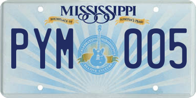 MS license plate PYM005