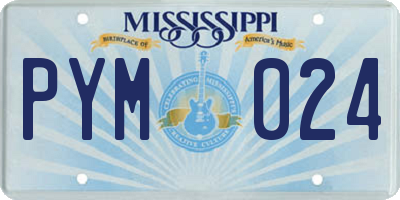 MS license plate PYM024