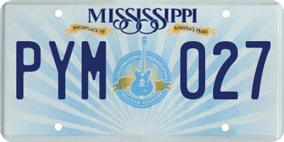MS license plate PYM027