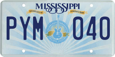 MS license plate PYM040