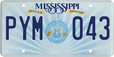 MS license plate PYM043