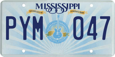 MS license plate PYM047