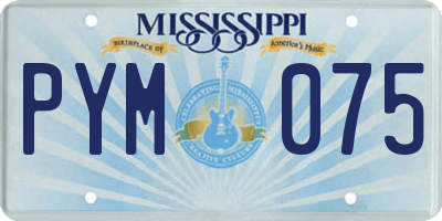 MS license plate PYM075