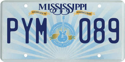 MS license plate PYM089