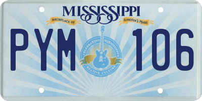 MS license plate PYM106