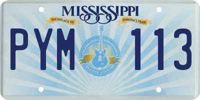 MS license plate PYM113