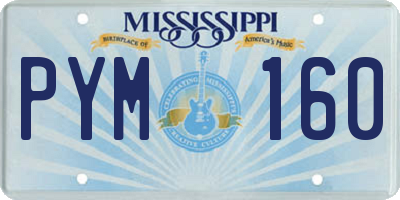 MS license plate PYM160