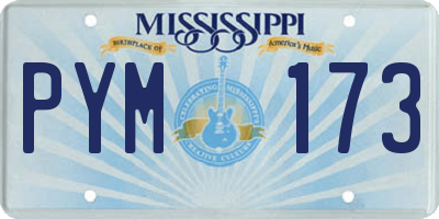 MS license plate PYM173
