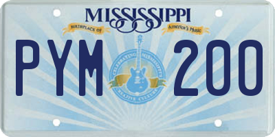 MS license plate PYM200