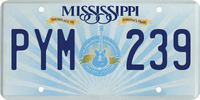 MS license plate PYM239