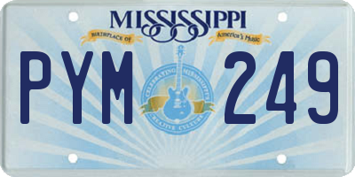 MS license plate PYM249