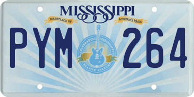 MS license plate PYM264