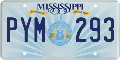 MS license plate PYM293