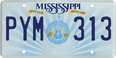 MS license plate PYM313