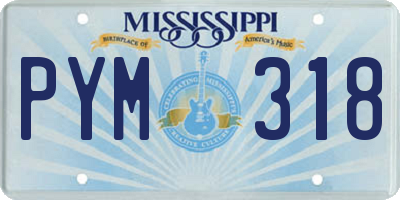 MS license plate PYM318