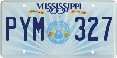 MS license plate PYM327