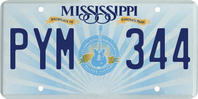 MS license plate PYM344
