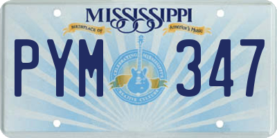 MS license plate PYM347
