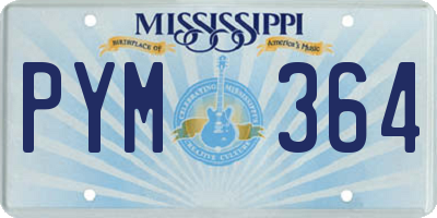 MS license plate PYM364
