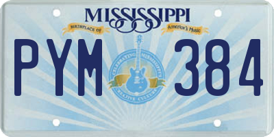 MS license plate PYM384