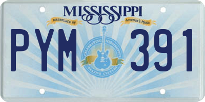 MS license plate PYM391