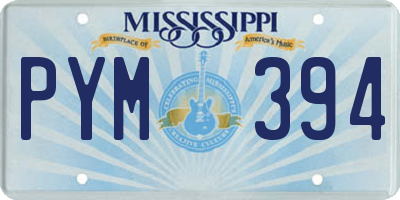 MS license plate PYM394