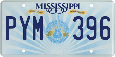 MS license plate PYM396