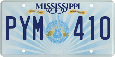 MS license plate PYM410