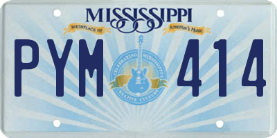 MS license plate PYM414