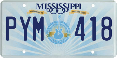 MS license plate PYM418