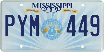 MS license plate PYM449