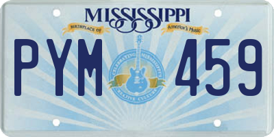 MS license plate PYM459