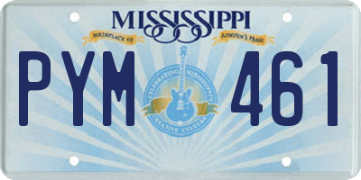 MS license plate PYM461