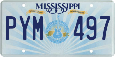 MS license plate PYM497