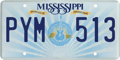 MS license plate PYM513