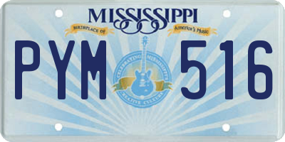 MS license plate PYM516