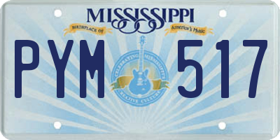 MS license plate PYM517