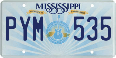 MS license plate PYM535