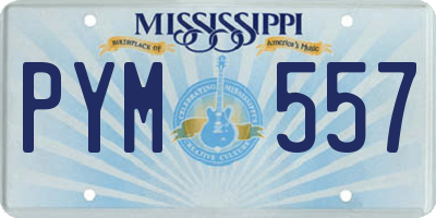 MS license plate PYM557